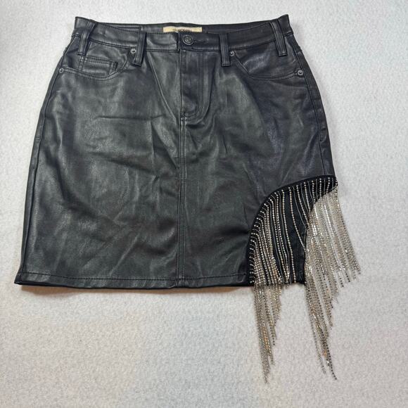 Rock & Roll Denim Dresses & Skirts - Rock & Roll Denim Chain Fringe Black Mini Skirt Size 28 High Rise Bold and Styl